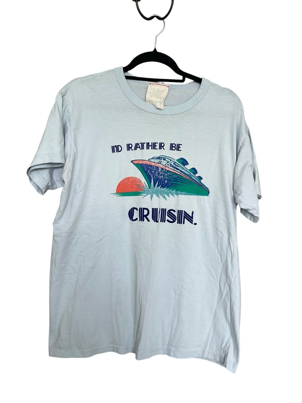 Left Field Blue Short Sleeve Crewneck Tee